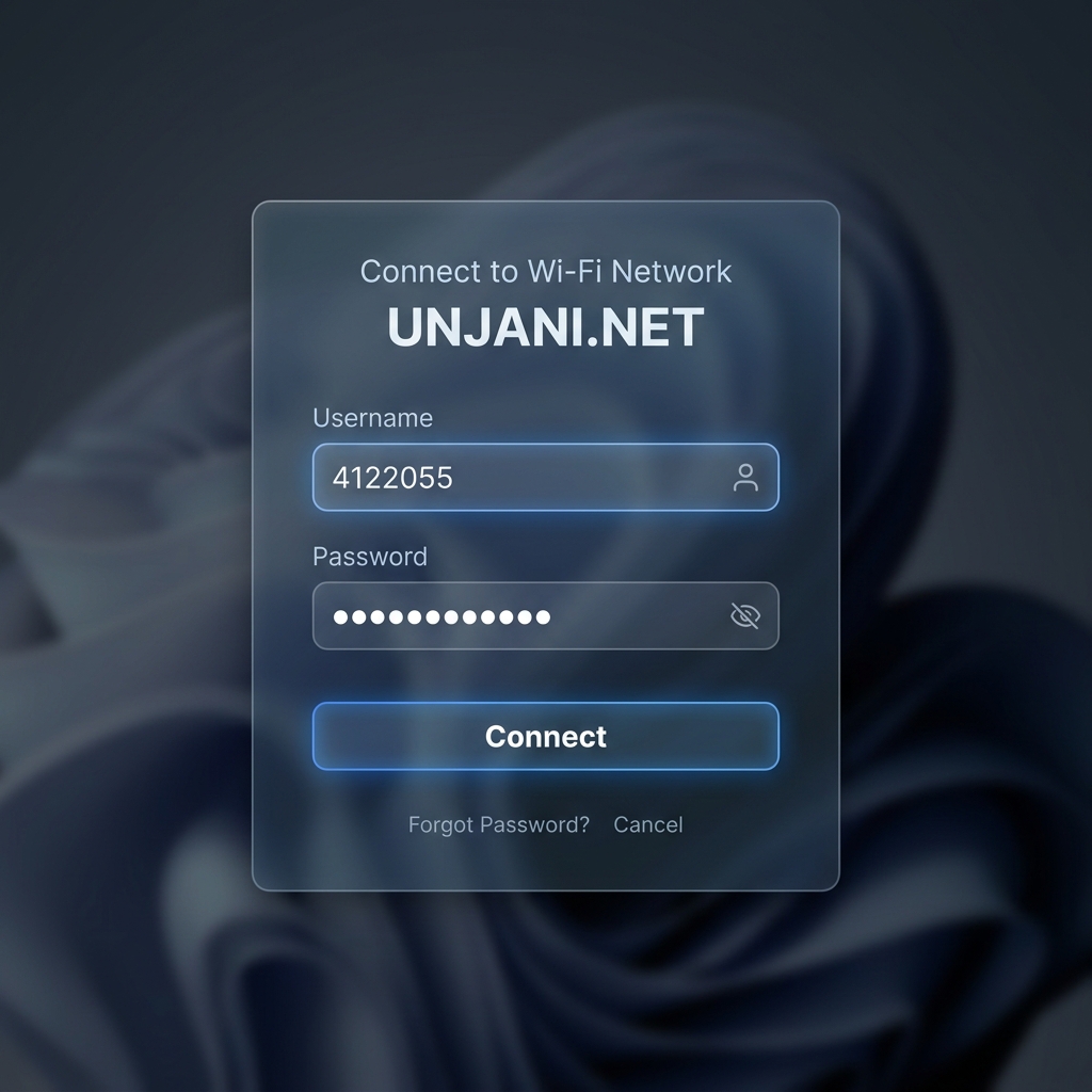 Screenshot Login Wi-Fi Laptop